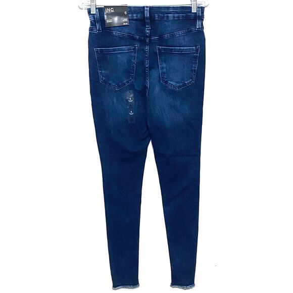 INC Denim High Rise Skinny Jeans Womens 6 Stretch Casual Classic Dark Indigo NWT - Picture 3 of 11